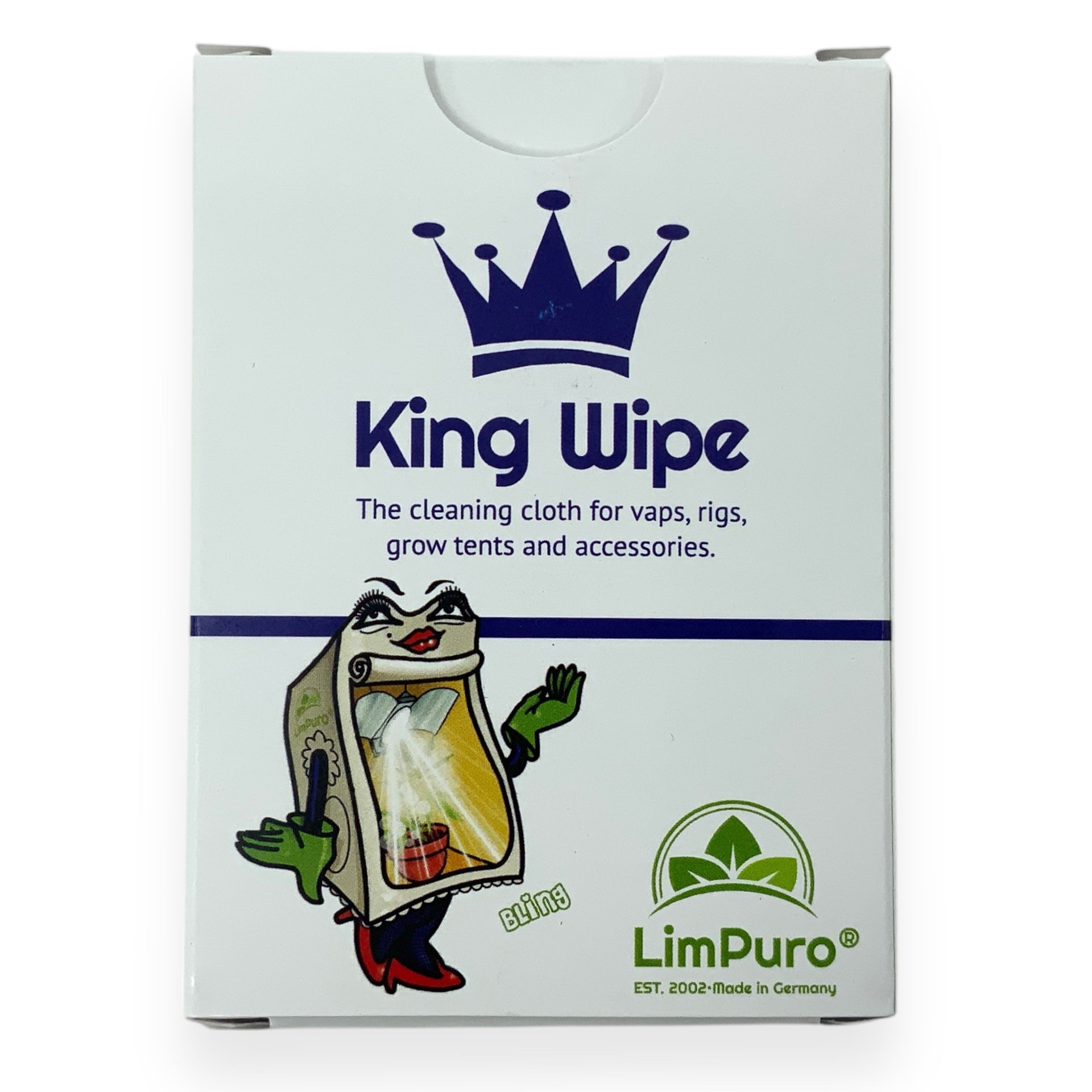 Vaps Hannover LimPuro King Wipes XL Reinigungstuch für Bongs, Verdampfer,  Growzelte etc Die Spindel, die von