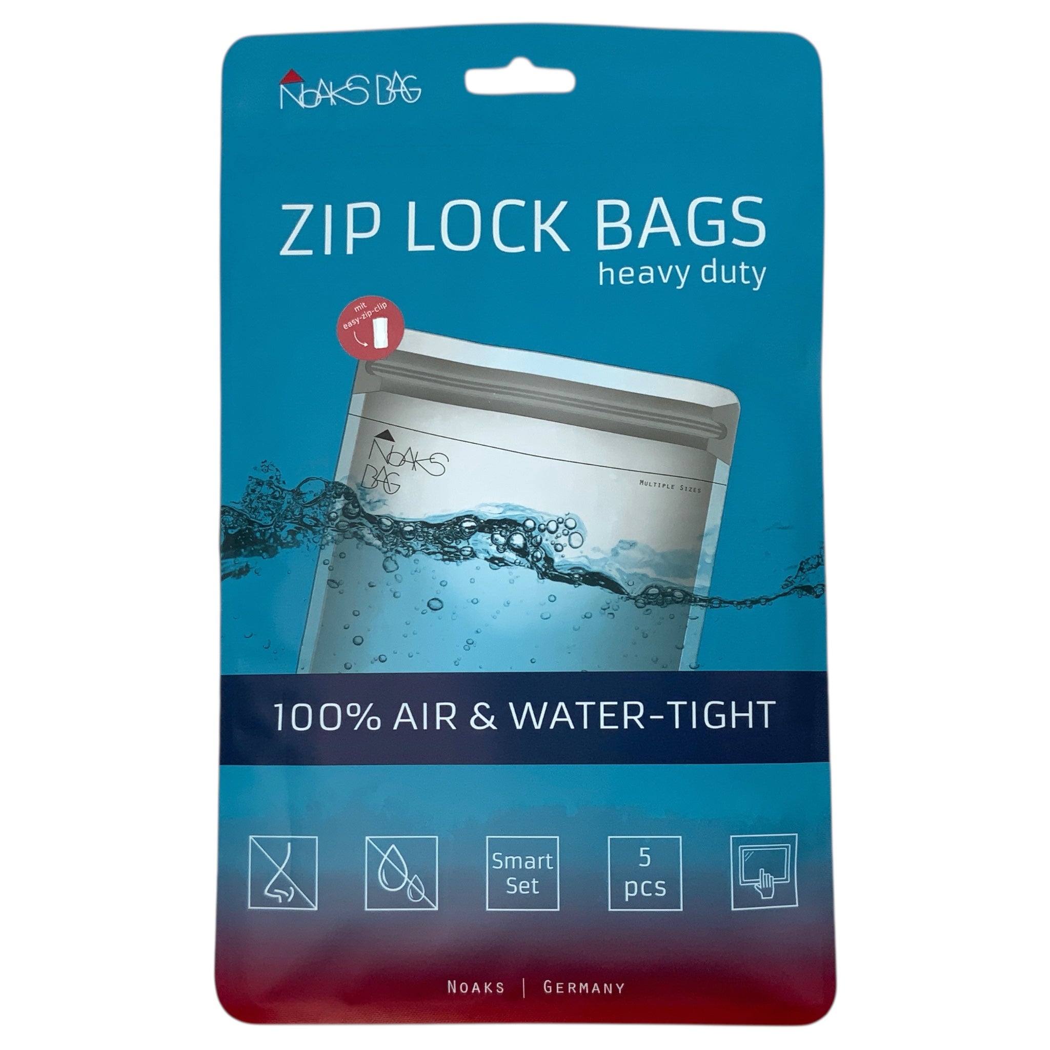 Noaks Bags Zip Lock Bags Smart Set vordereite Verpackung
