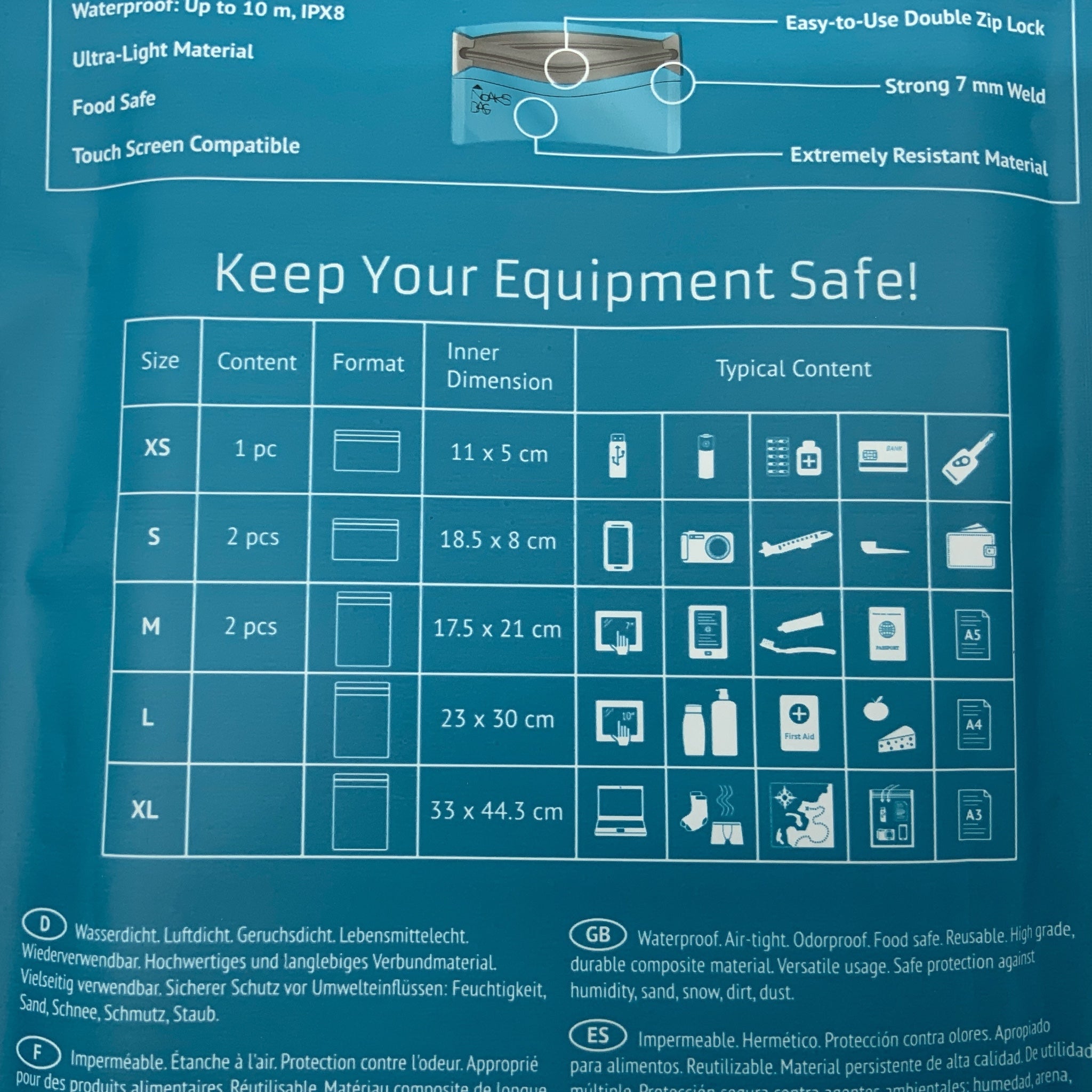 Noaks Bags Zip Lock Bags Smart Set Details welche Größen inkludiert sind