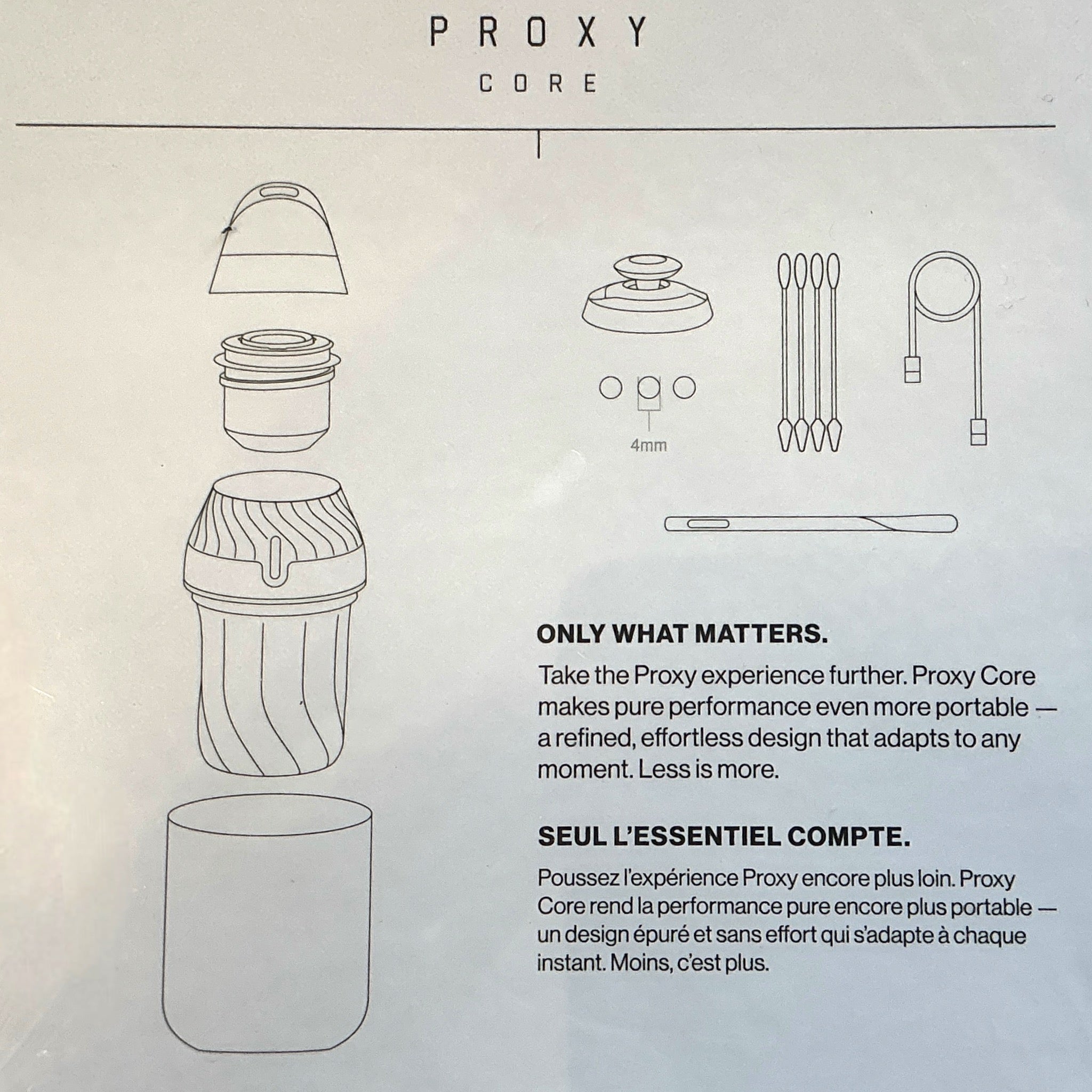 Puffco Proxy Core Zubehör auf Verpackung