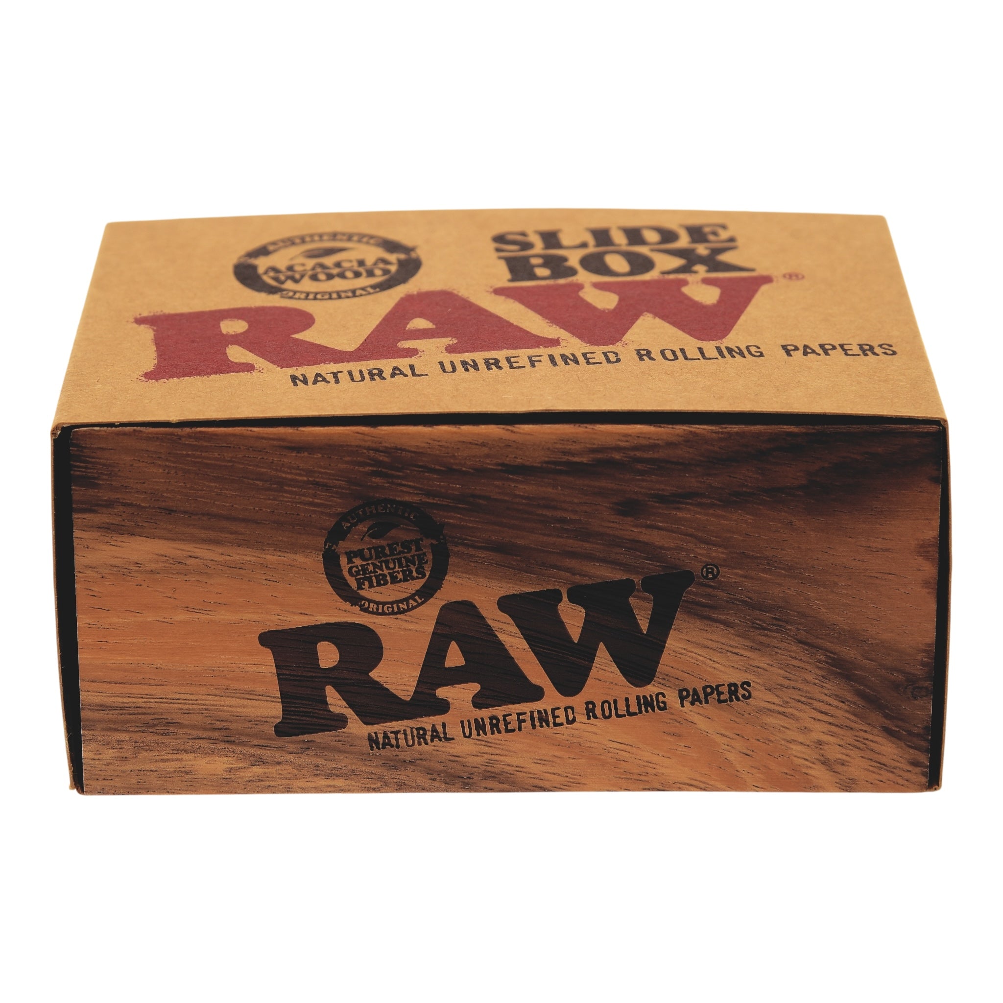 RAW Holzbox mit Schiebedeckel in Banderole