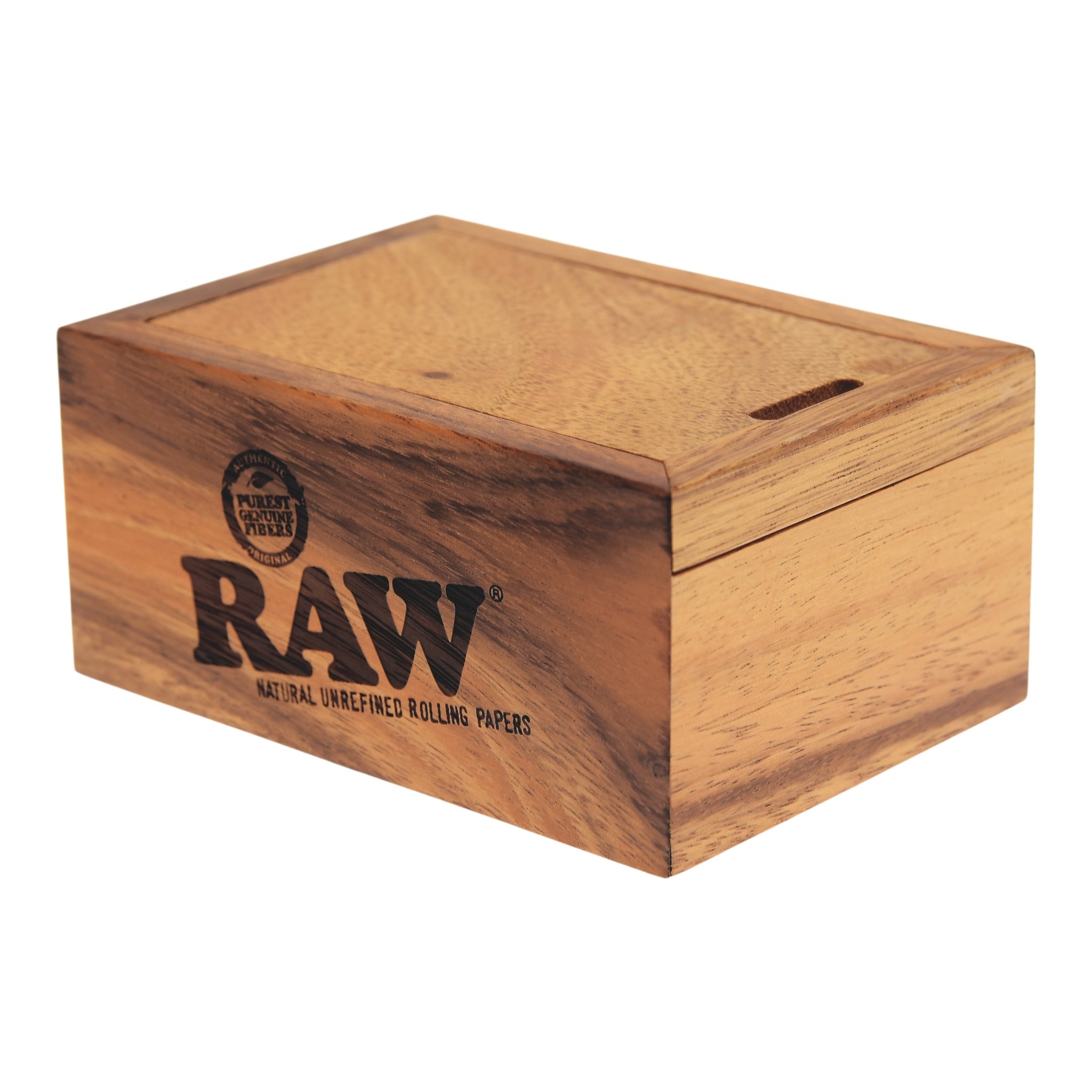 RAW Holzbox mit Schiebedeckel Schrägansicht