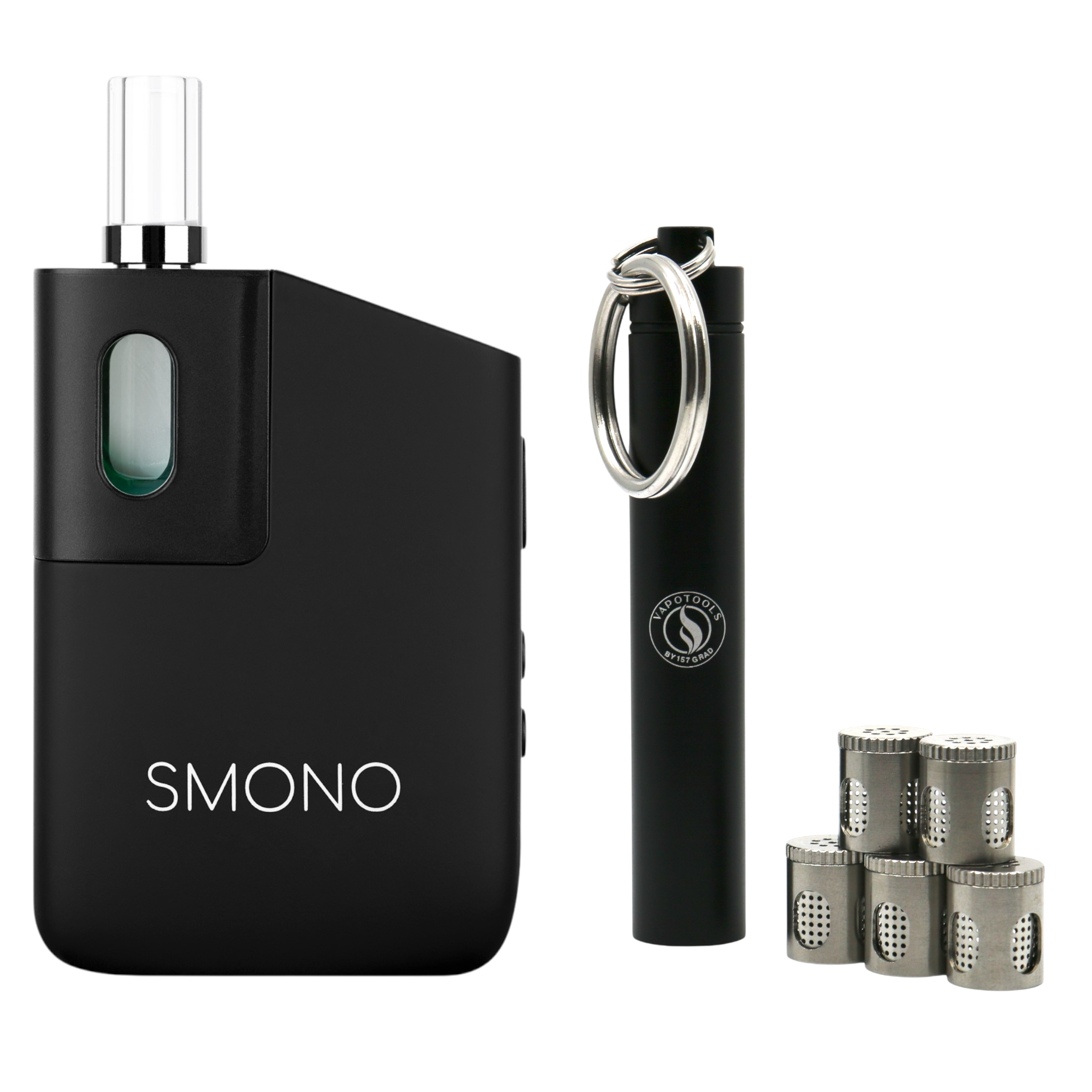 Smono 3 Starter-Spar-Set inkl. 5 Vapotools by 157Grad Edelstahl-Dosierkapseln im Dosierkapselbehälter