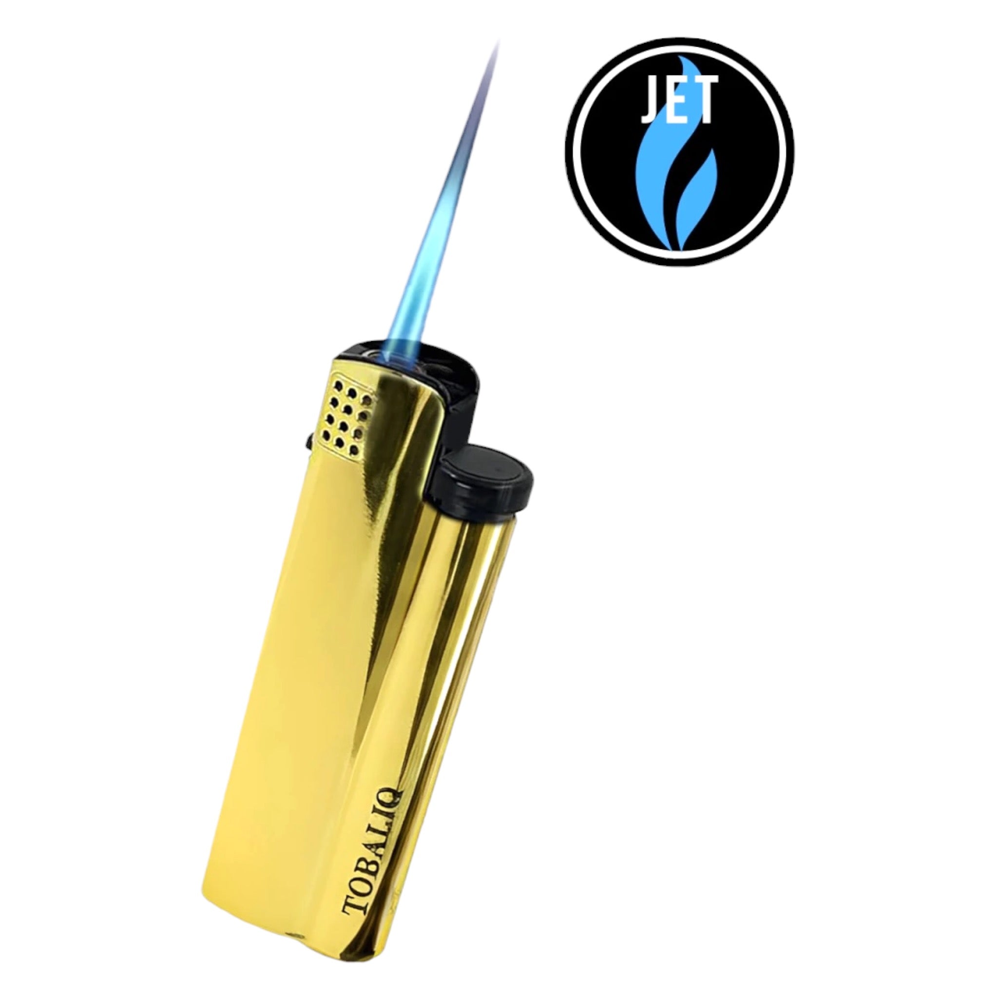 Tobaliq Jet Feuerzeug SFX9 Elegance Gold mit Flamme