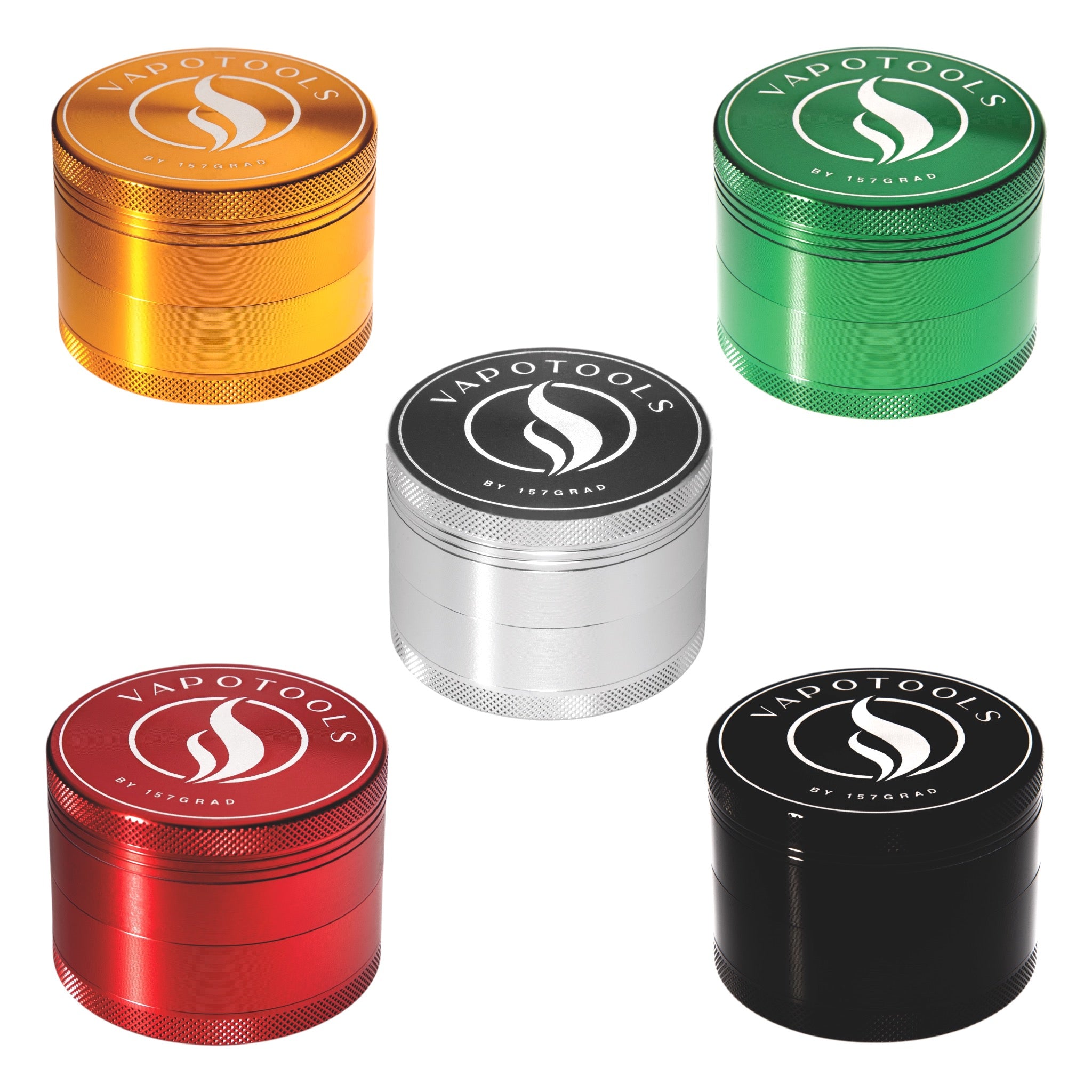 Vapotools by 157GRad Aluminium Premium Grinder 4tlg in 5 Farben