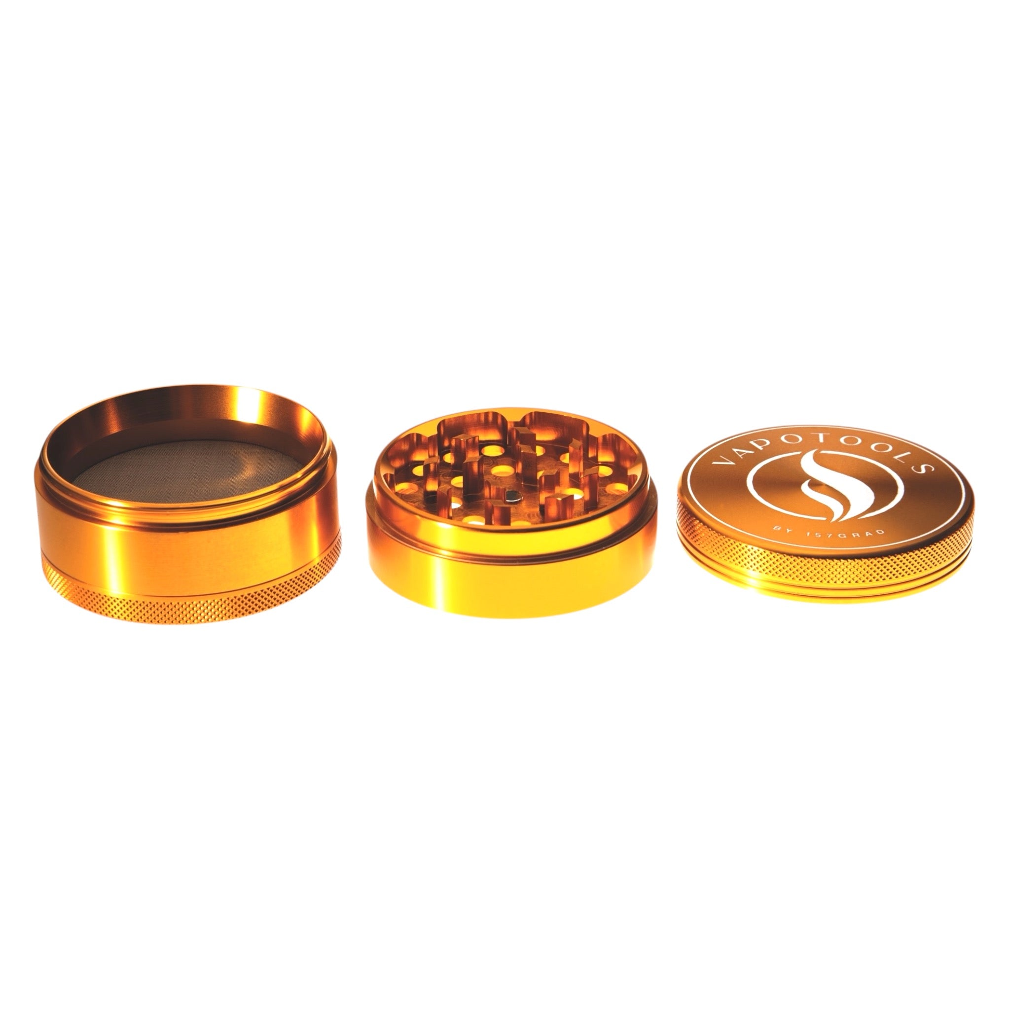 Vapotools by 157Grad Aluminium Premium Grinder Gold  3 Teile
