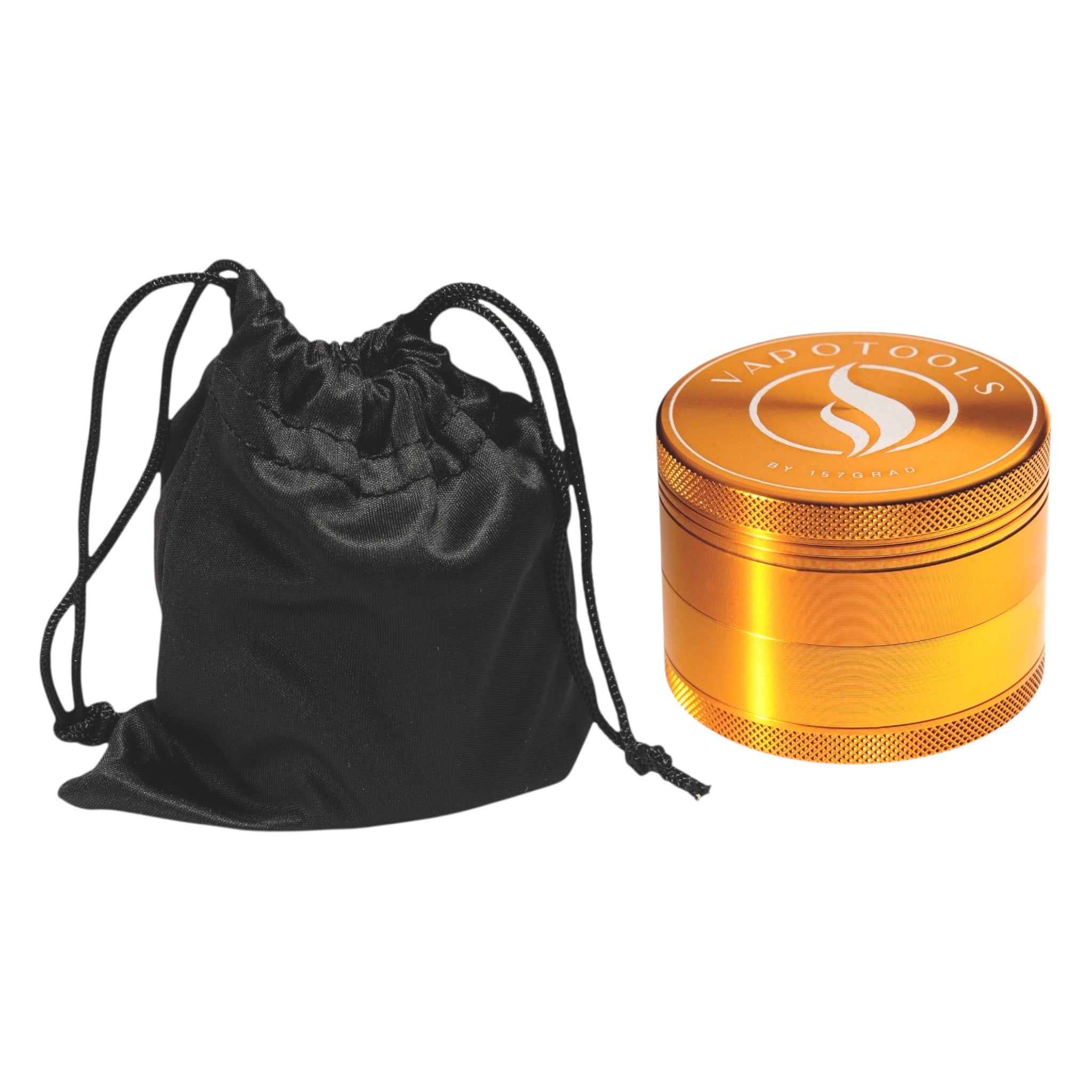 Vapotools by 157Grad Aluminium Premium Grinder Gold mit Aufbewahrungsbeutel