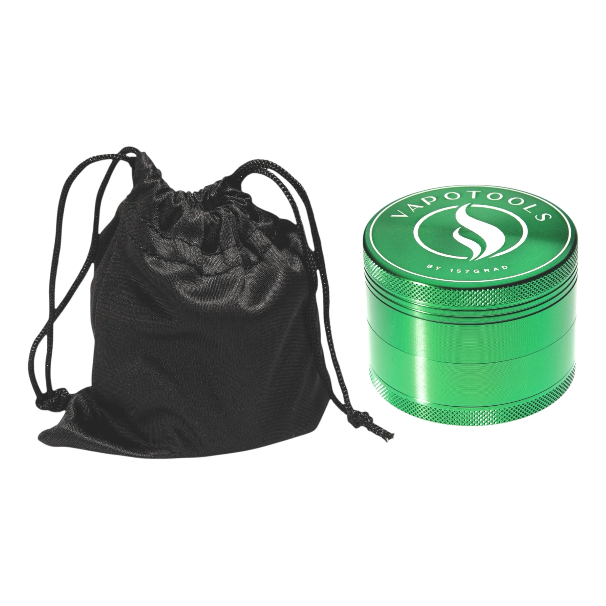 Vapotools by 157Grad Aluminium Premium Grinder Grün mit Aufbewwahrungsbeutel