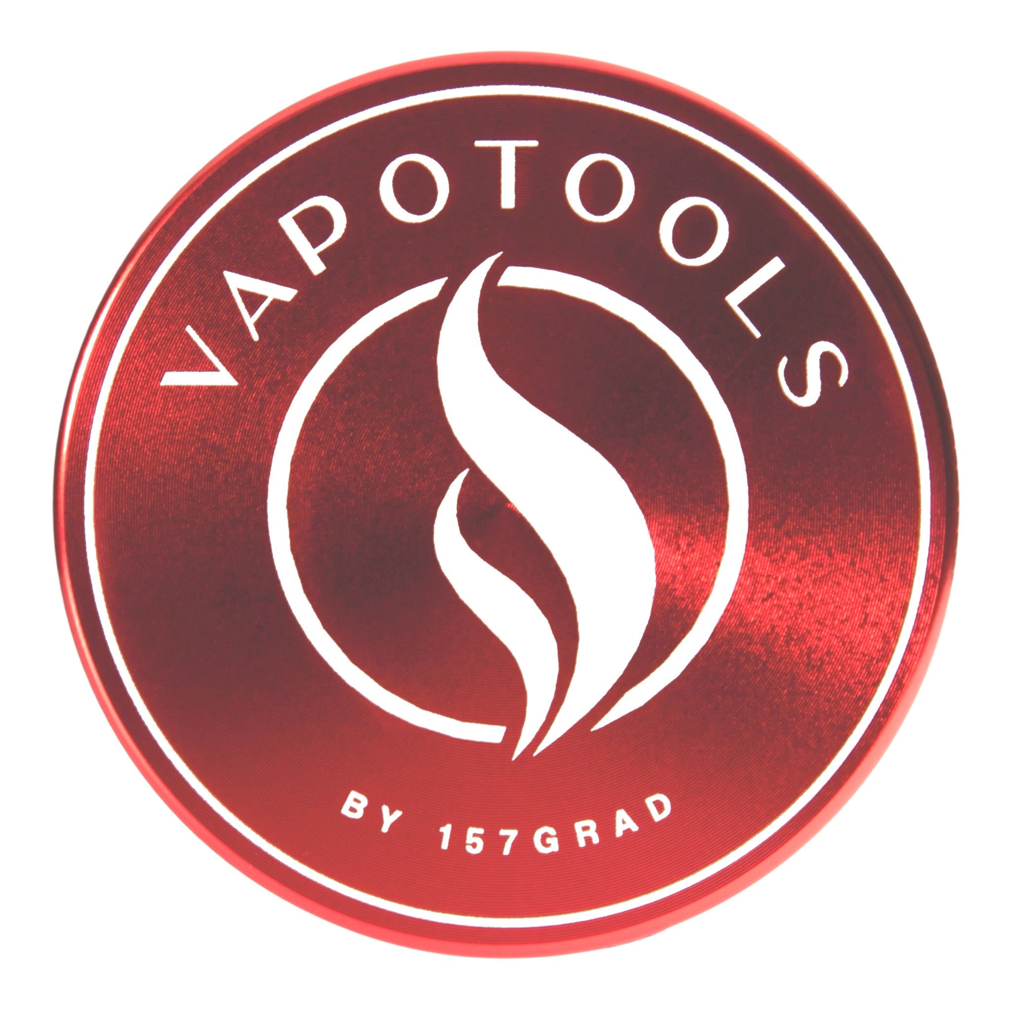 Vapotools by 157Grad Aluminium Premium Grinder Rot Deckel Details Logo