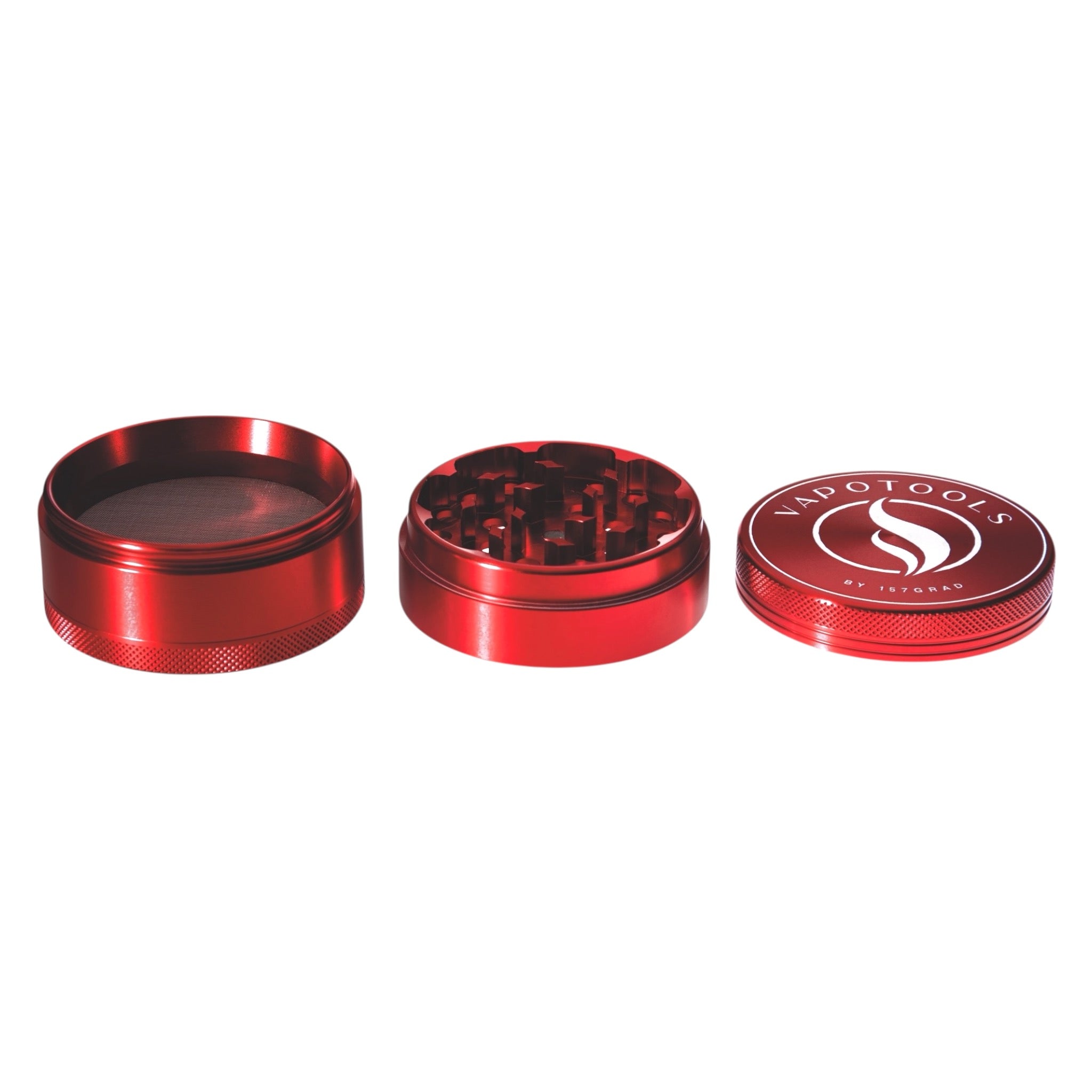 Vapotools by 157Grad Aluminium Premium Grinder Rot geöffnet 3 Teile
