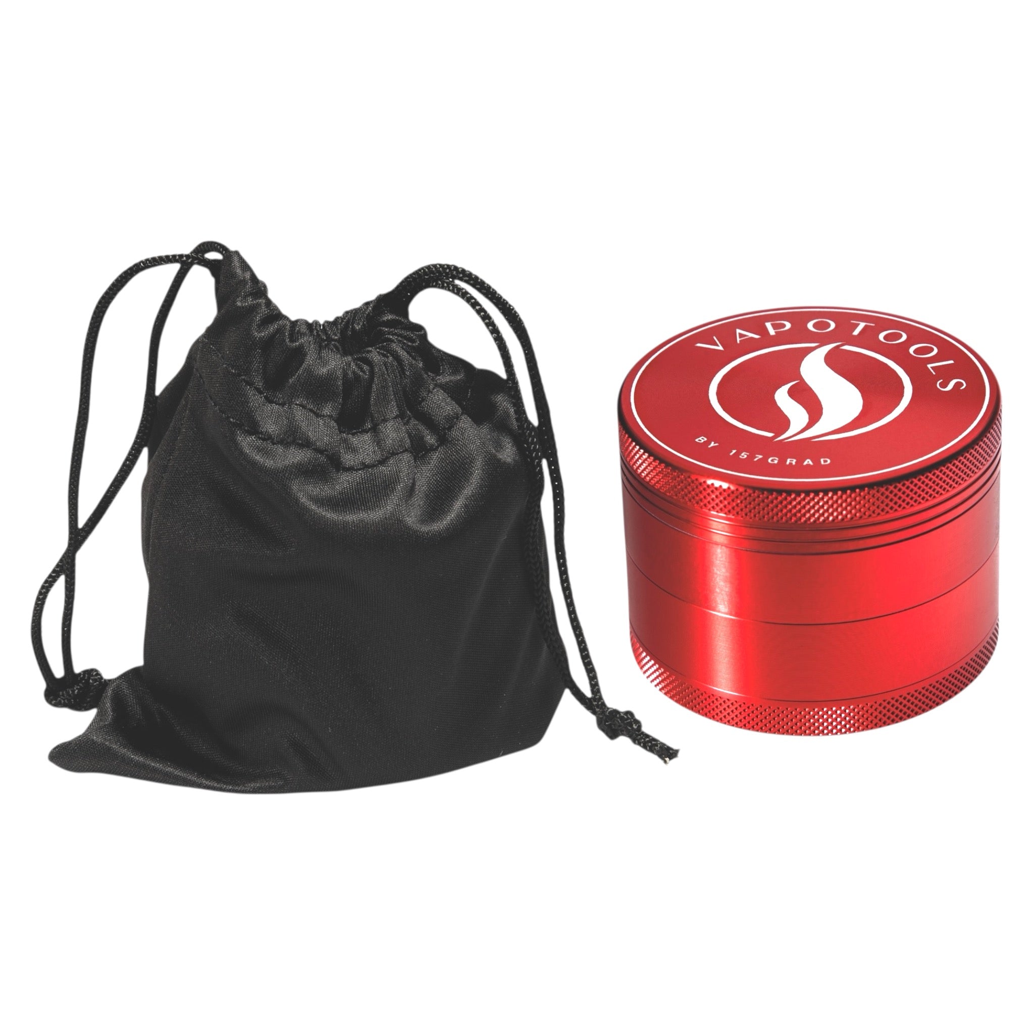 Vapotools by 157Grad Aluminium Premium Grinder Rot mit Aufbewahrungsbeutel