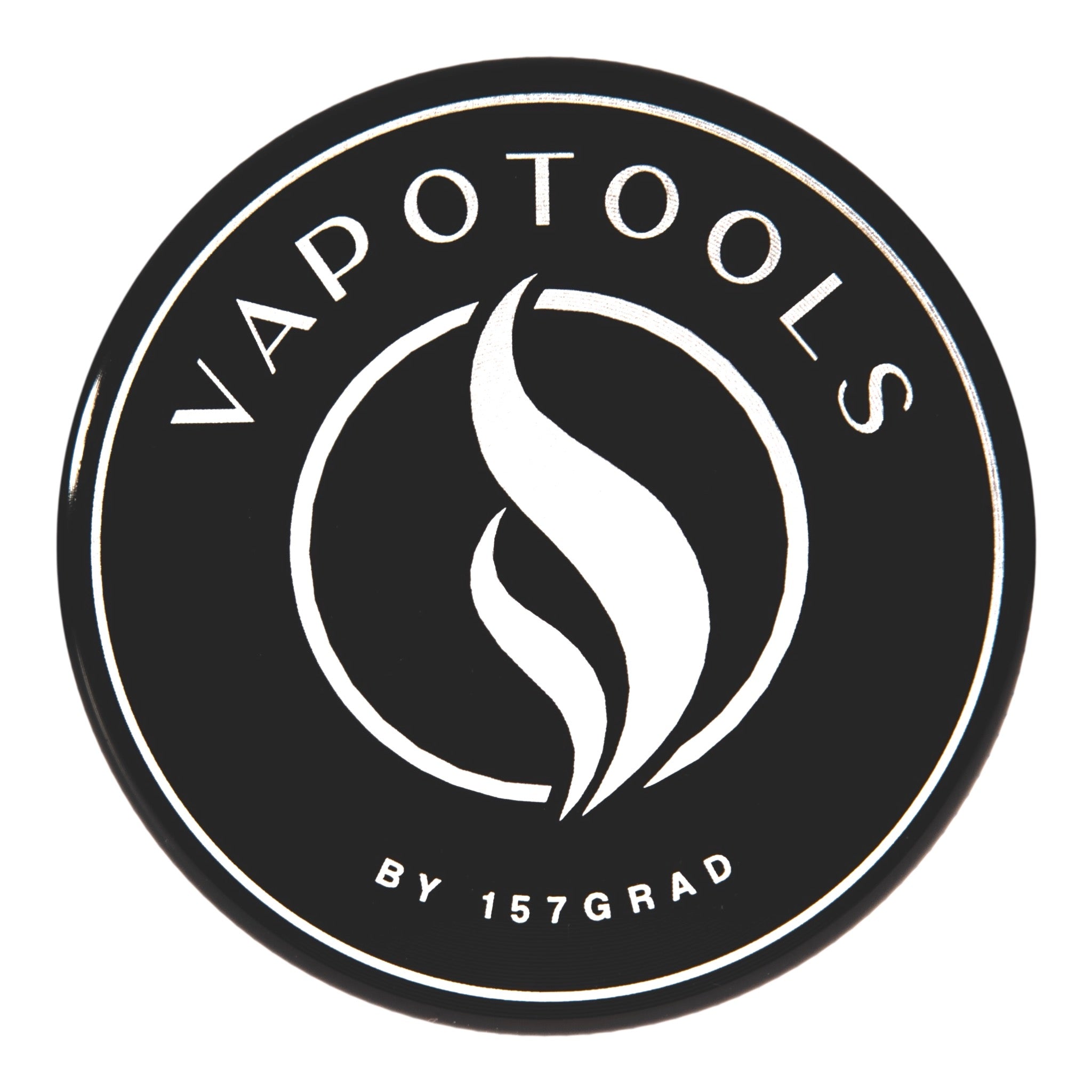 Vapotools by 157Grad Aluminium Premium Grinder Schwarz Deckel Detail Logo