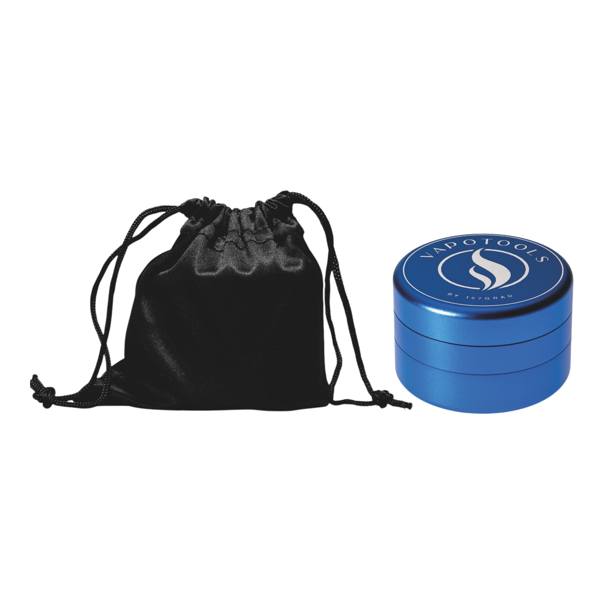 Vapotools by 157Grad Aluminium Ultra Grinder Blau mit Aufbewahrungssäckchen