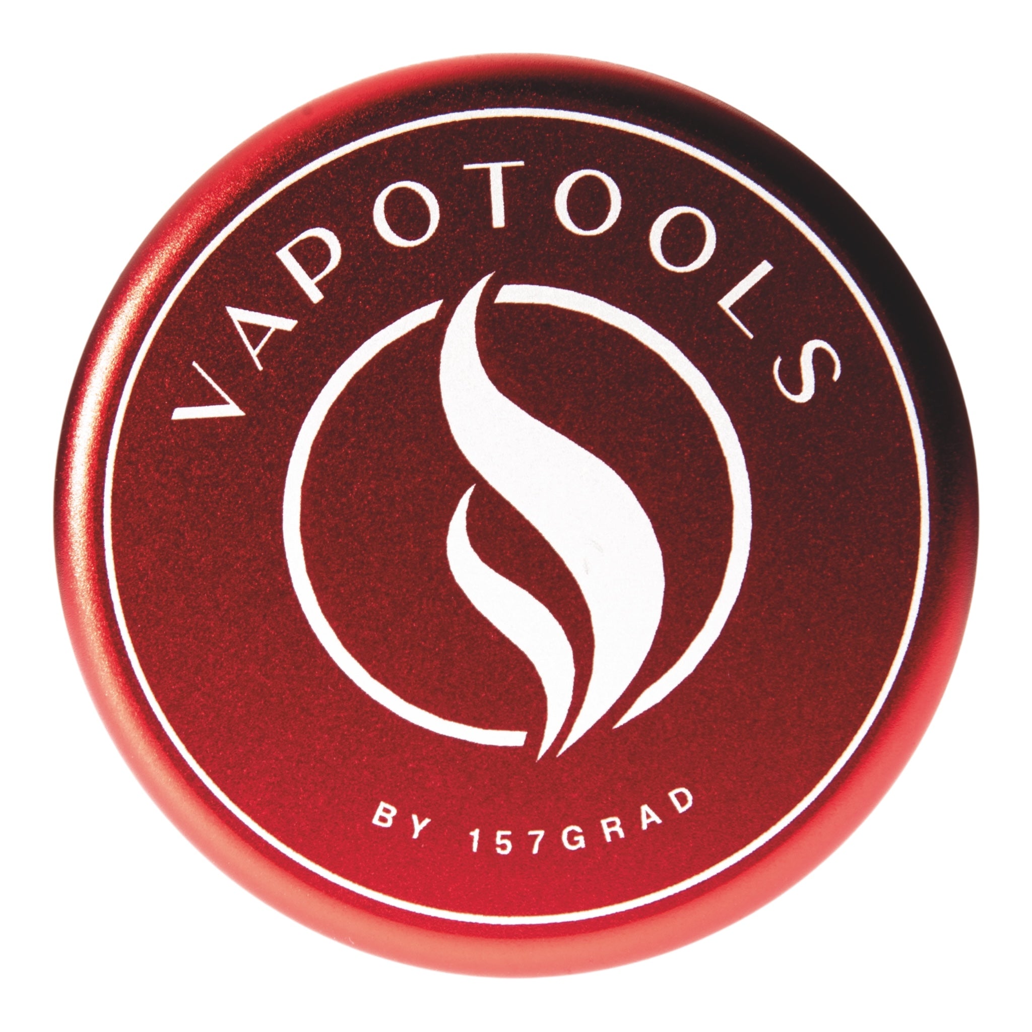 Vapotools by 157Grad Aluminium Ultra Grinder Rot Details Logo