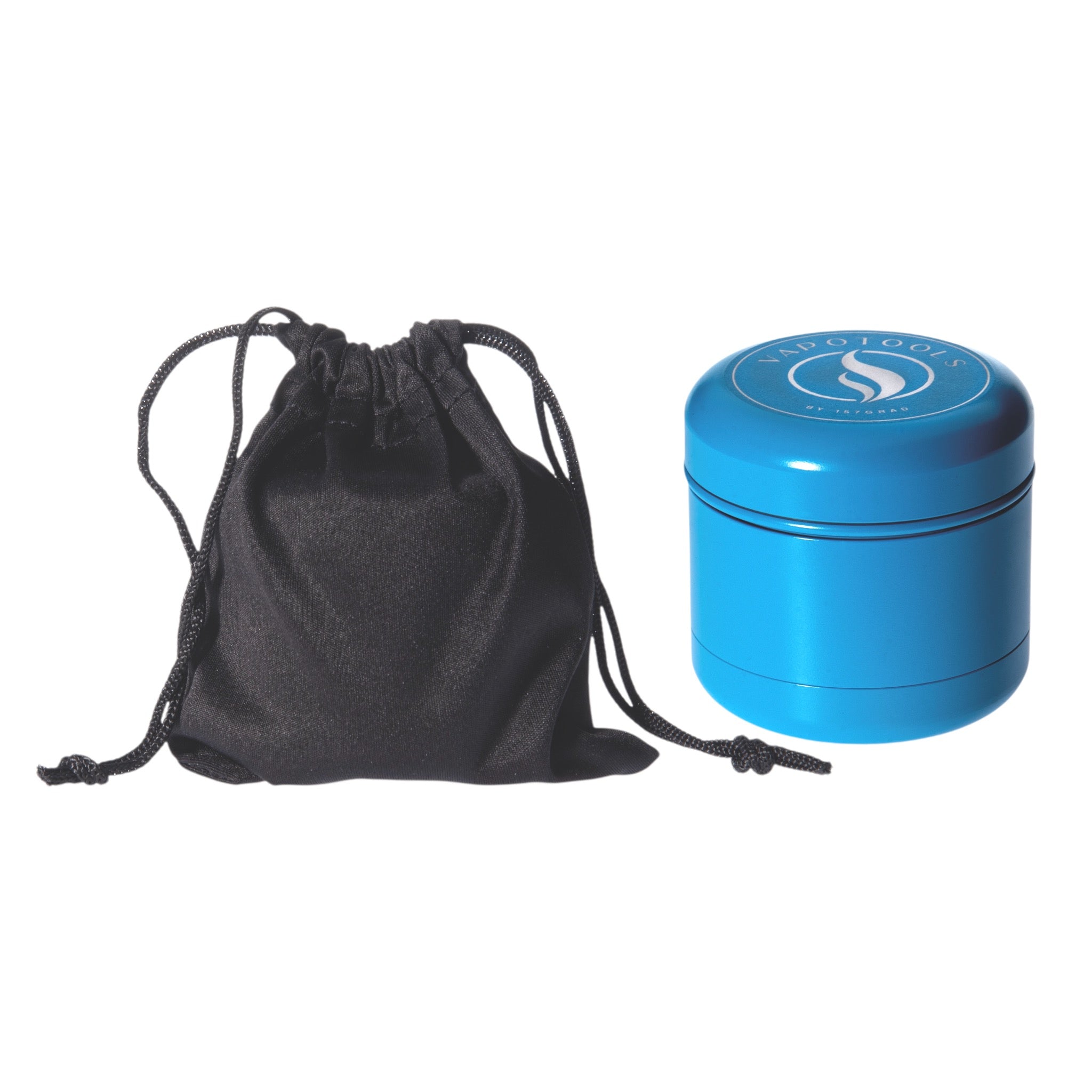 Vapotools by 157Grad Ceramic Herb Grinder 4teilig Blau mit Aufbewahrungsbeutel