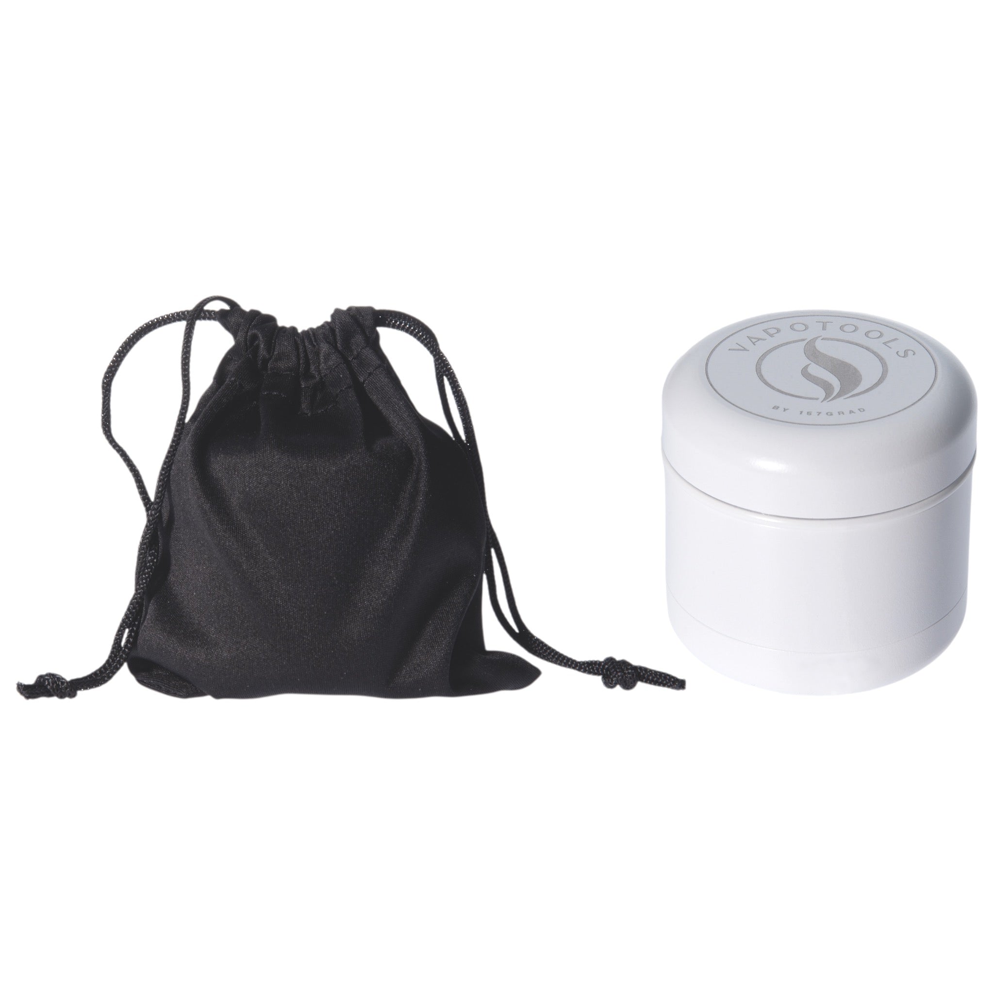 Vapotools by 157Grad Ceramic Herb Grinder 4teilig Weiss mit Aufbewahrungsbeutel