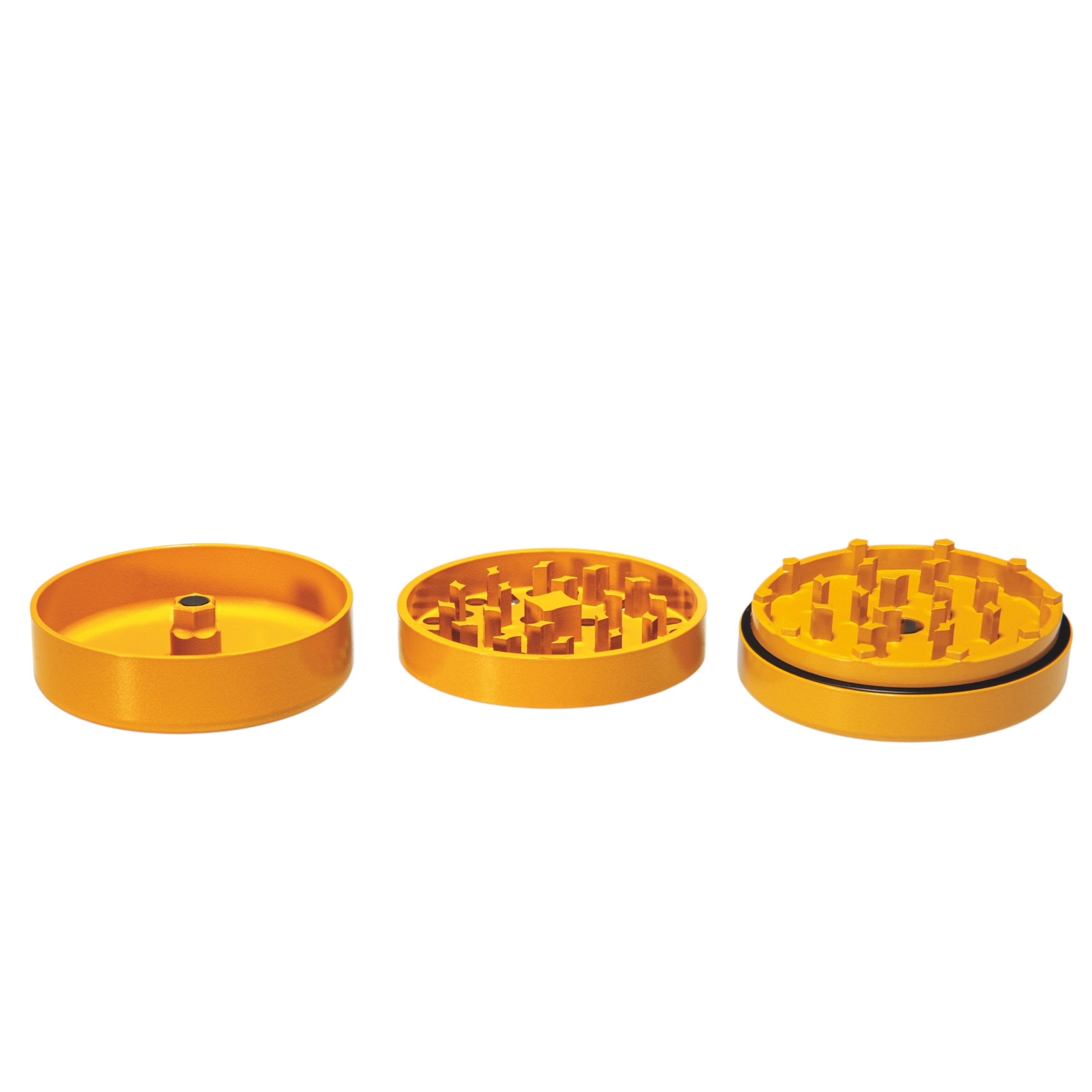 Vapotools by 157Grad Ceramic Ultra Grinder Gelb geöffnet in 3 Teile Details Mahlwerk