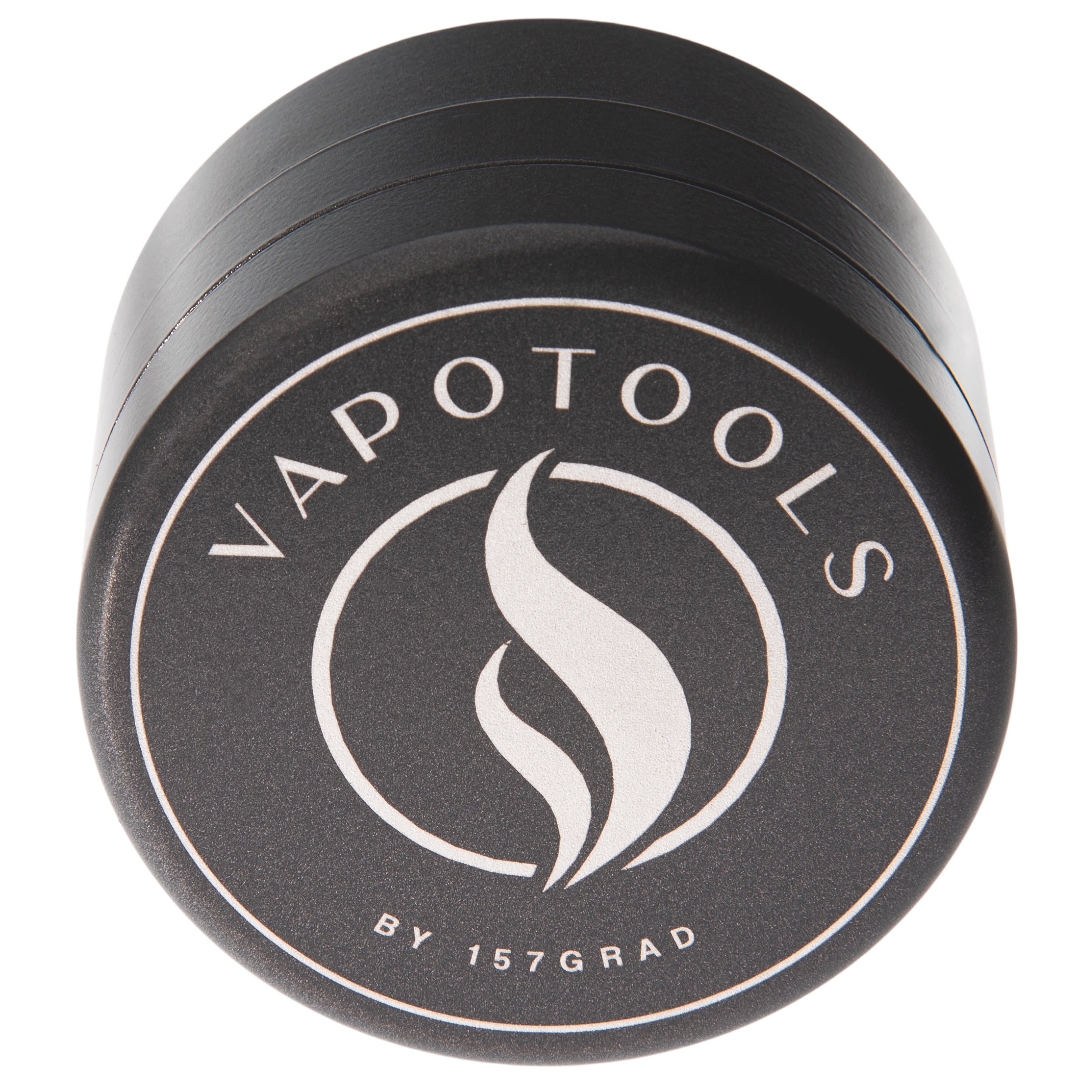 Vapotools by 157Grad Ceramic Ultra Grinder Grau frontal Detail Logo
