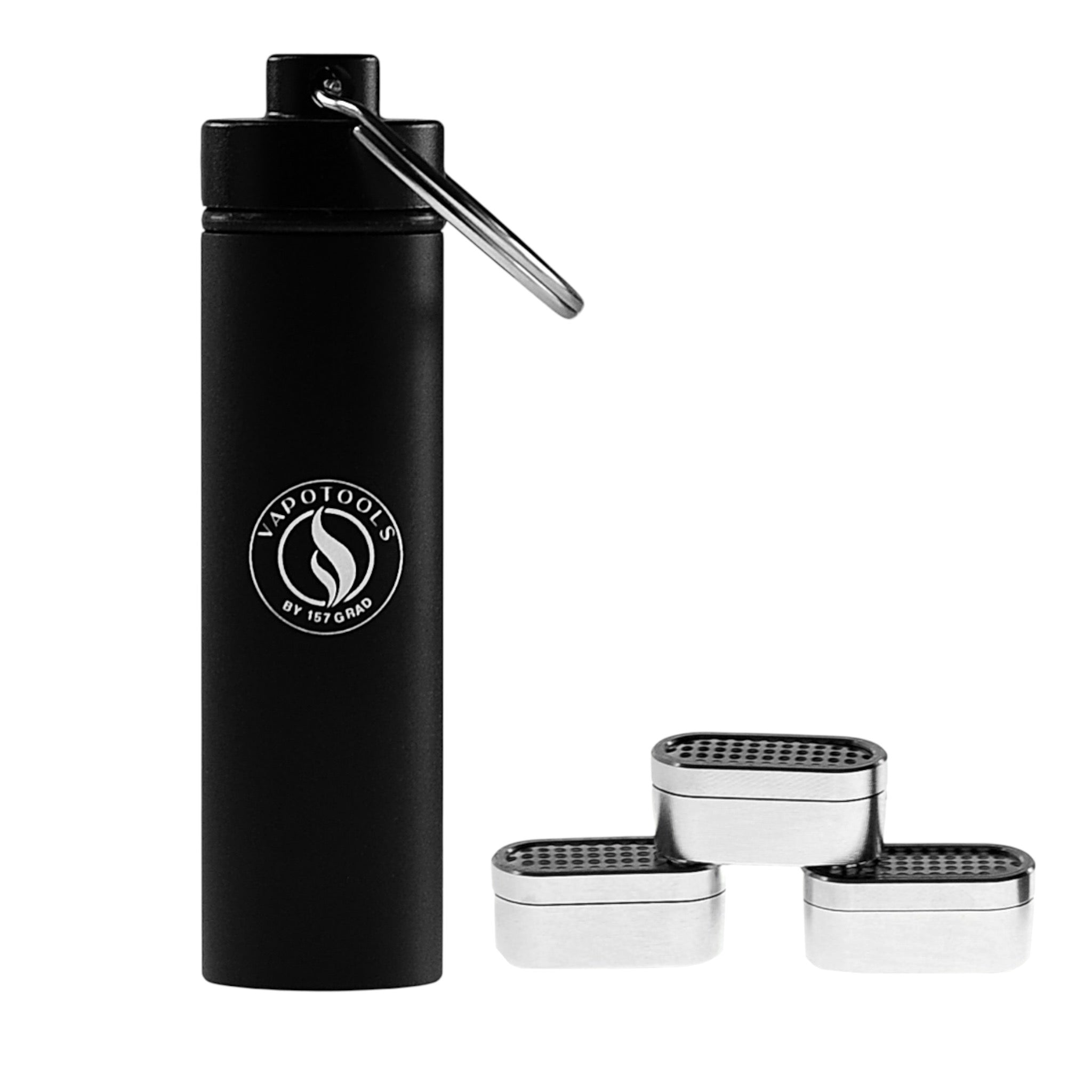 Vapotools by 157Grad 3er Set Edelstahldosierkapseln inkl. Caddy passend  für den Pax Flow 