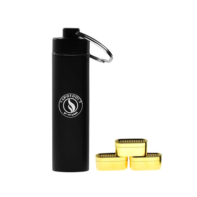Vapotools by 157Grad vergoldetene Dosierkapseln 3er Set mit Caddy passend für Pax Flow