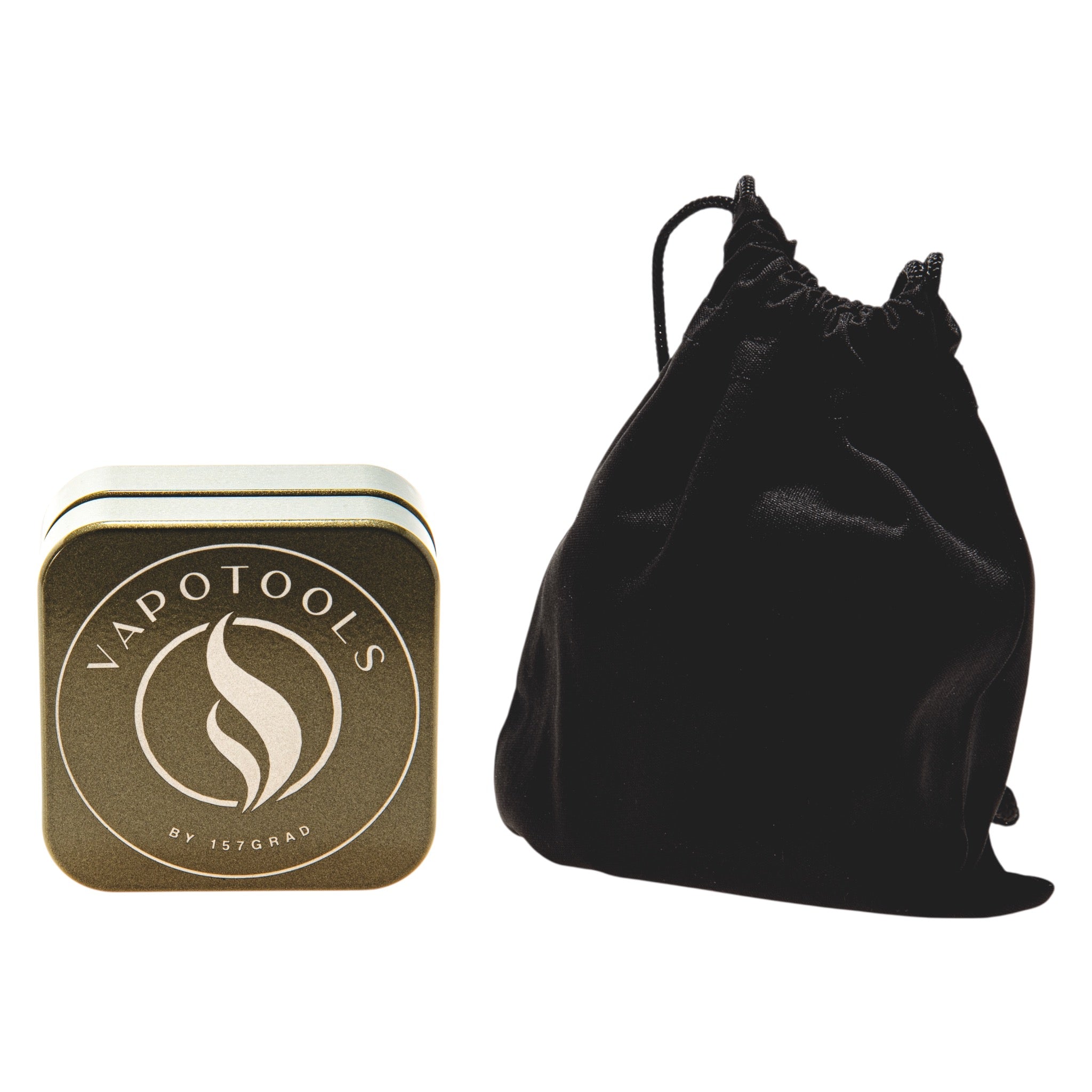 Vapotools by 157Grad Ceramic Square Grinder Grün mit Aufbewahrungssäckchen