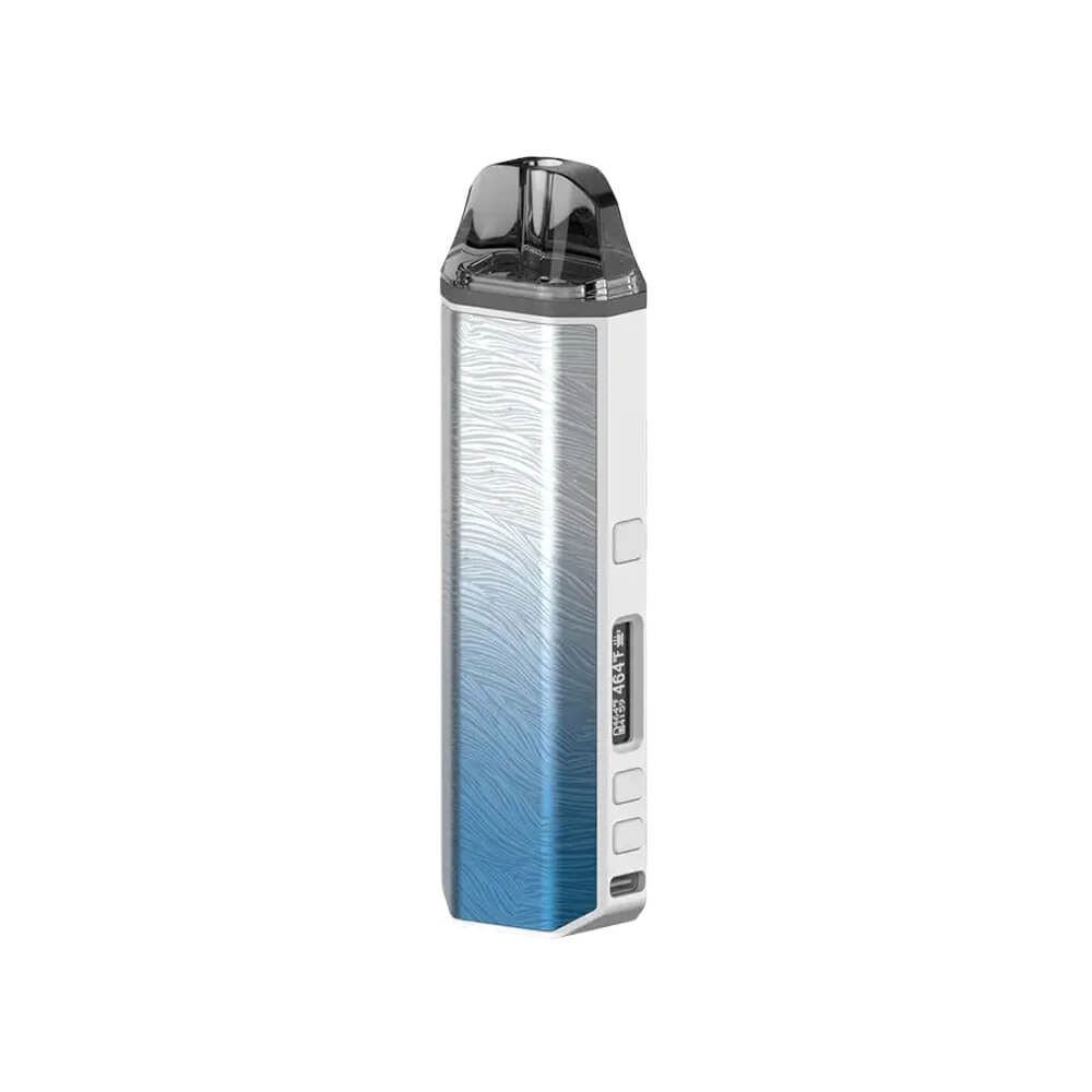 XVape Aria+ Glacier Blue Seite mit Display 