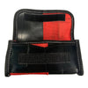 Mighty Tasche aus Feuerwehrschlauch Schwarz/Rot Unikat geöffnet